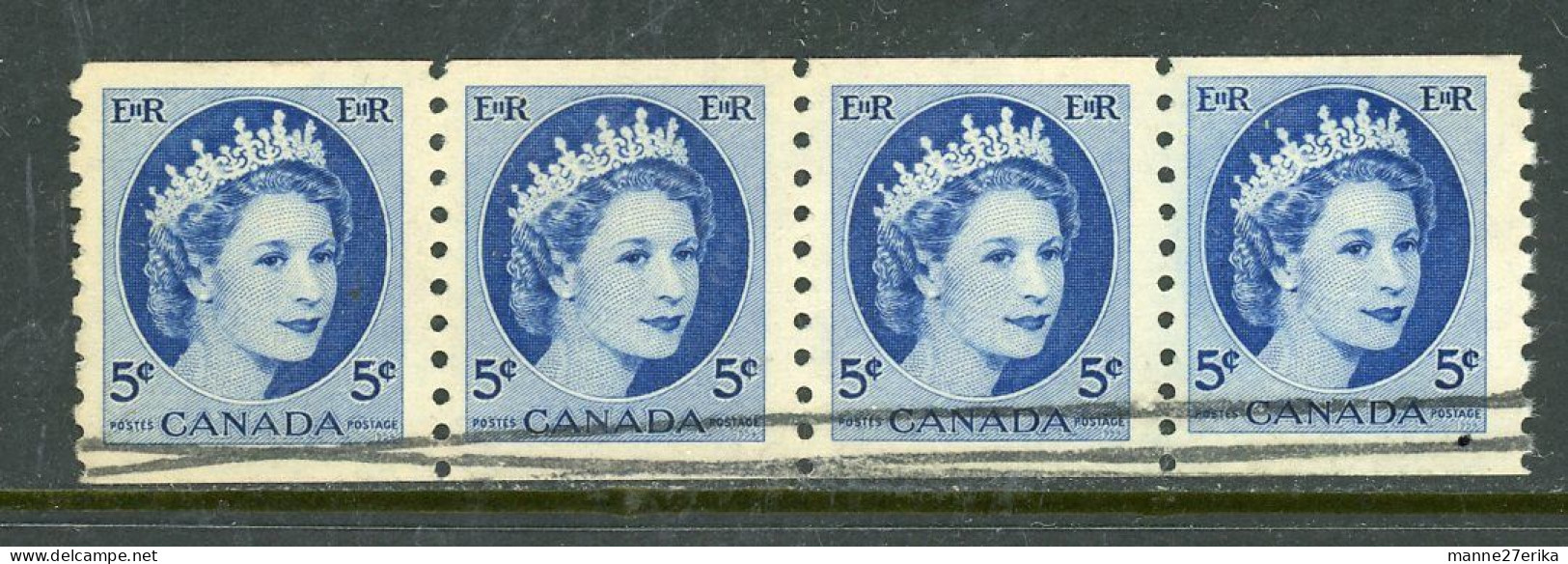 Canada 1954 USED Queen Elizabeth  "Coil Stamps" - Oblitérés