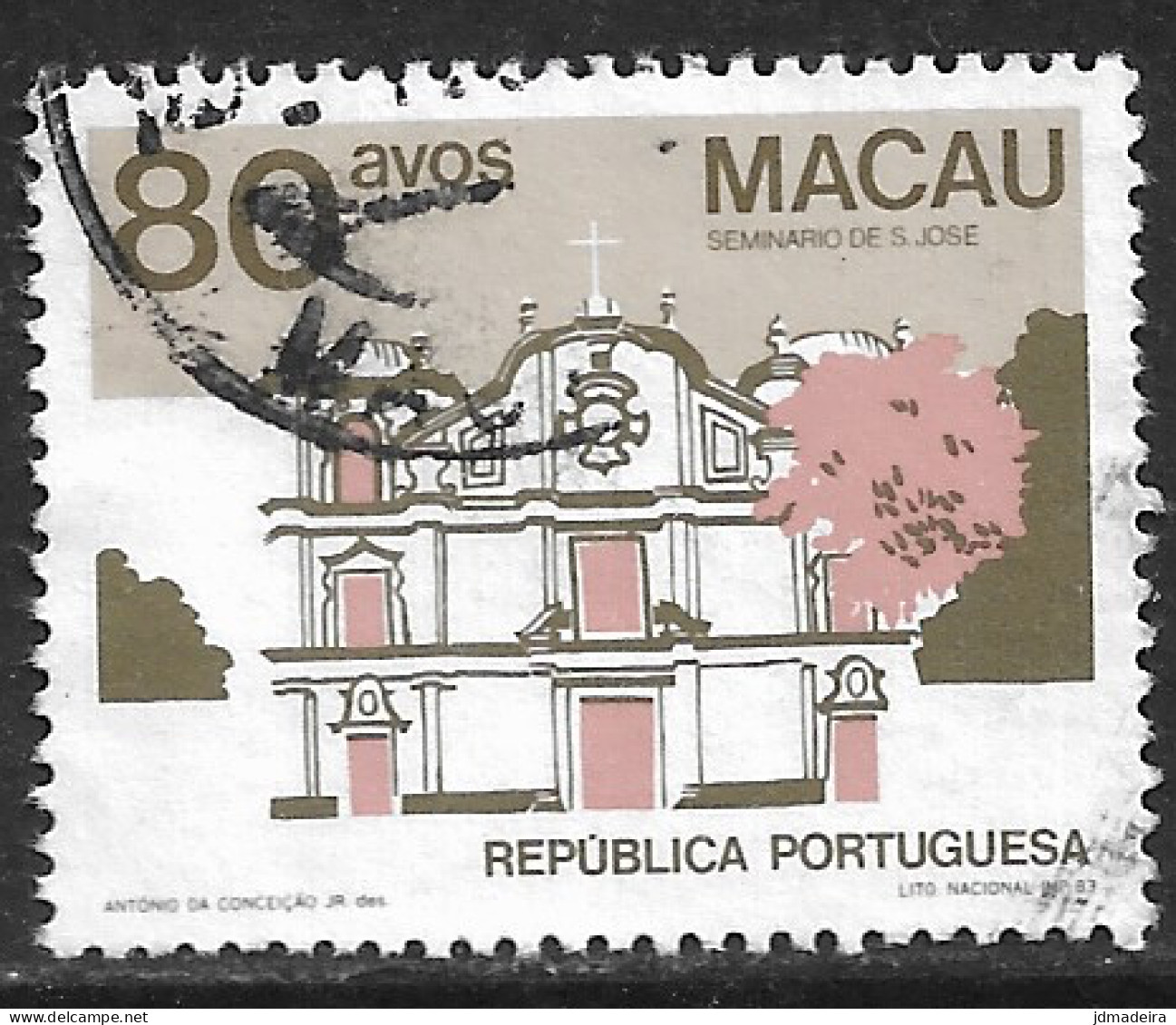 Macau Macao – 1983 Public Buildings 80 Avos Used Stamp - Gebruikt