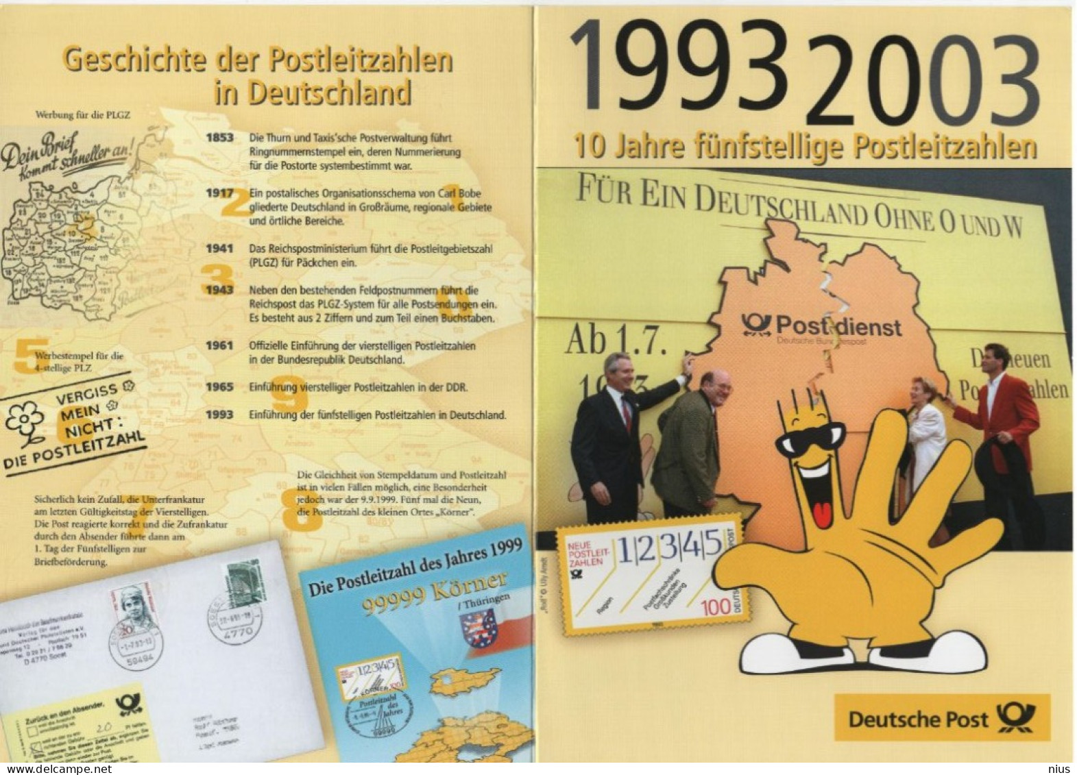 Germany Deutschland 2003 10 Jahre Fünfstellige Postleitzahlen, 10 Years Of Five-digit Zip Codes, Canceled In Bonn - 2001-2010