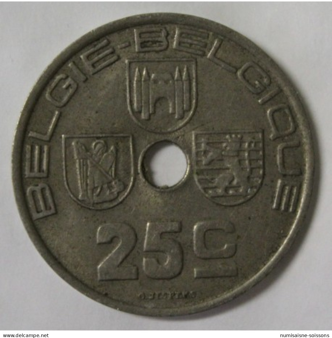 BELGIQUE - KM 115 - 25 CENTIMES 1938 - TTB - 25 Centimes