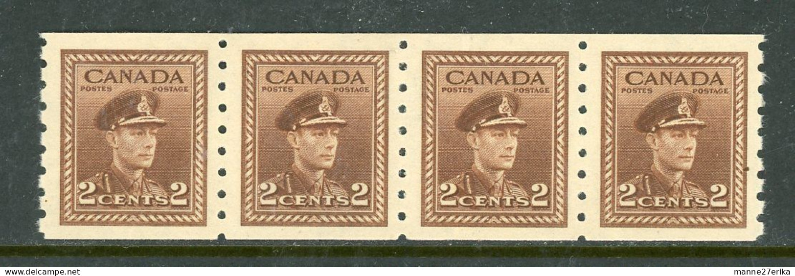 Canada 1942-43 King George Vl War Issue Coil Stamps - Ungebraucht