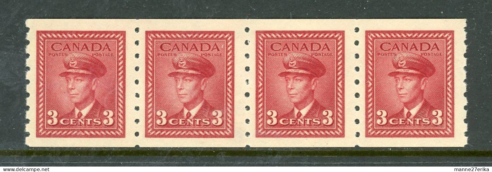 Canada 1942-43 King George Vl War Issue Coil Stamps - Nuovi