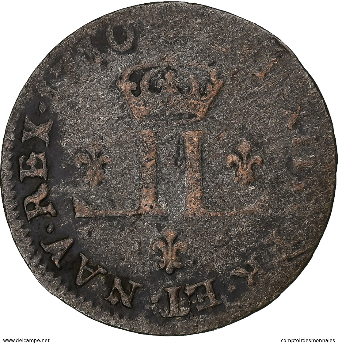 France, Louis XIV, XXX Deniers Aux 2 L Couronnés, 1710, Metz, Billon, TB - 1643-1715 Ludwig XIV.