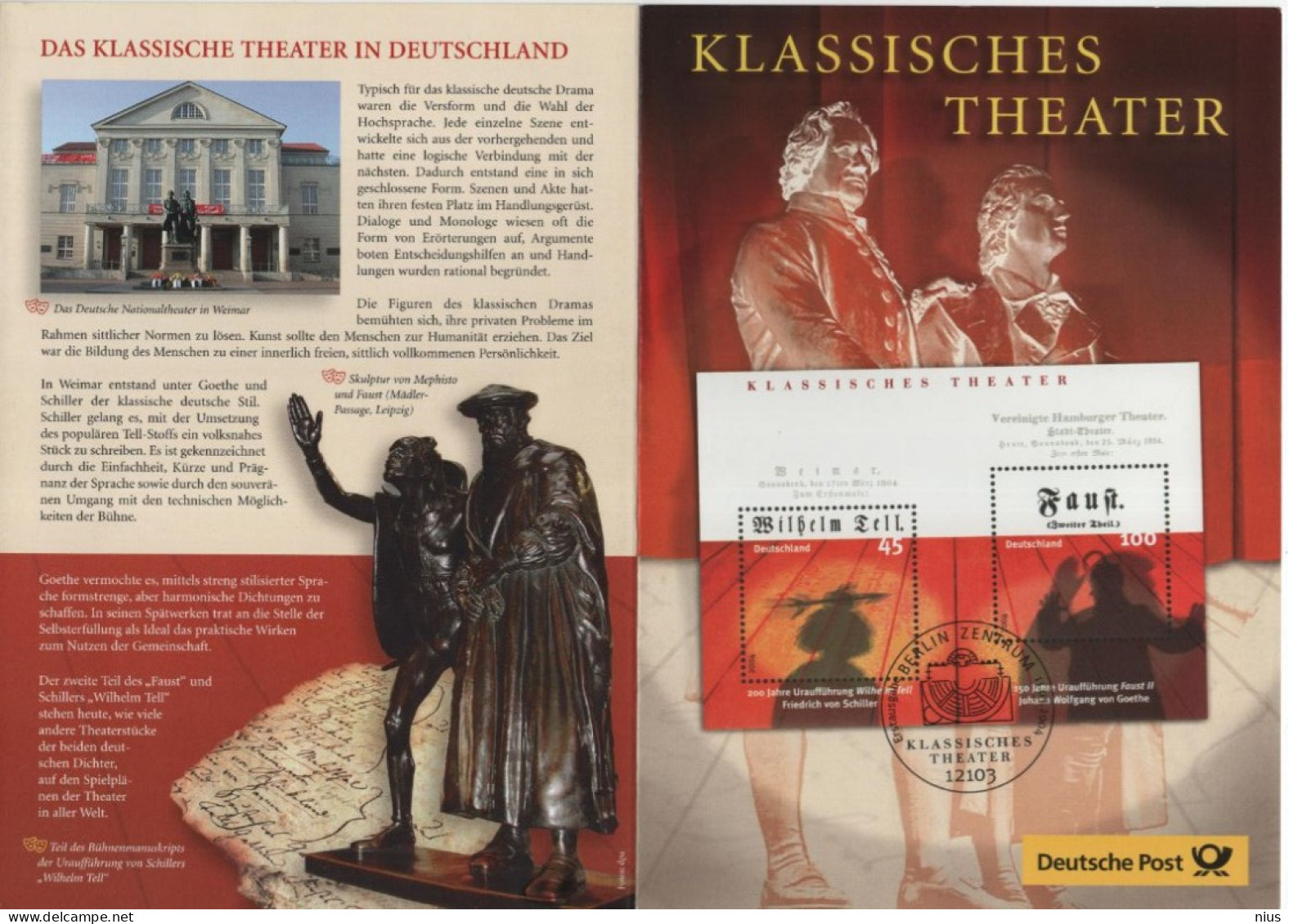 Germany Deutschland 2004 Klassisches Theater Classic Theatre Wilhelm Tell And Faust, Schiller & Goethe, Berlin - 2001-2010