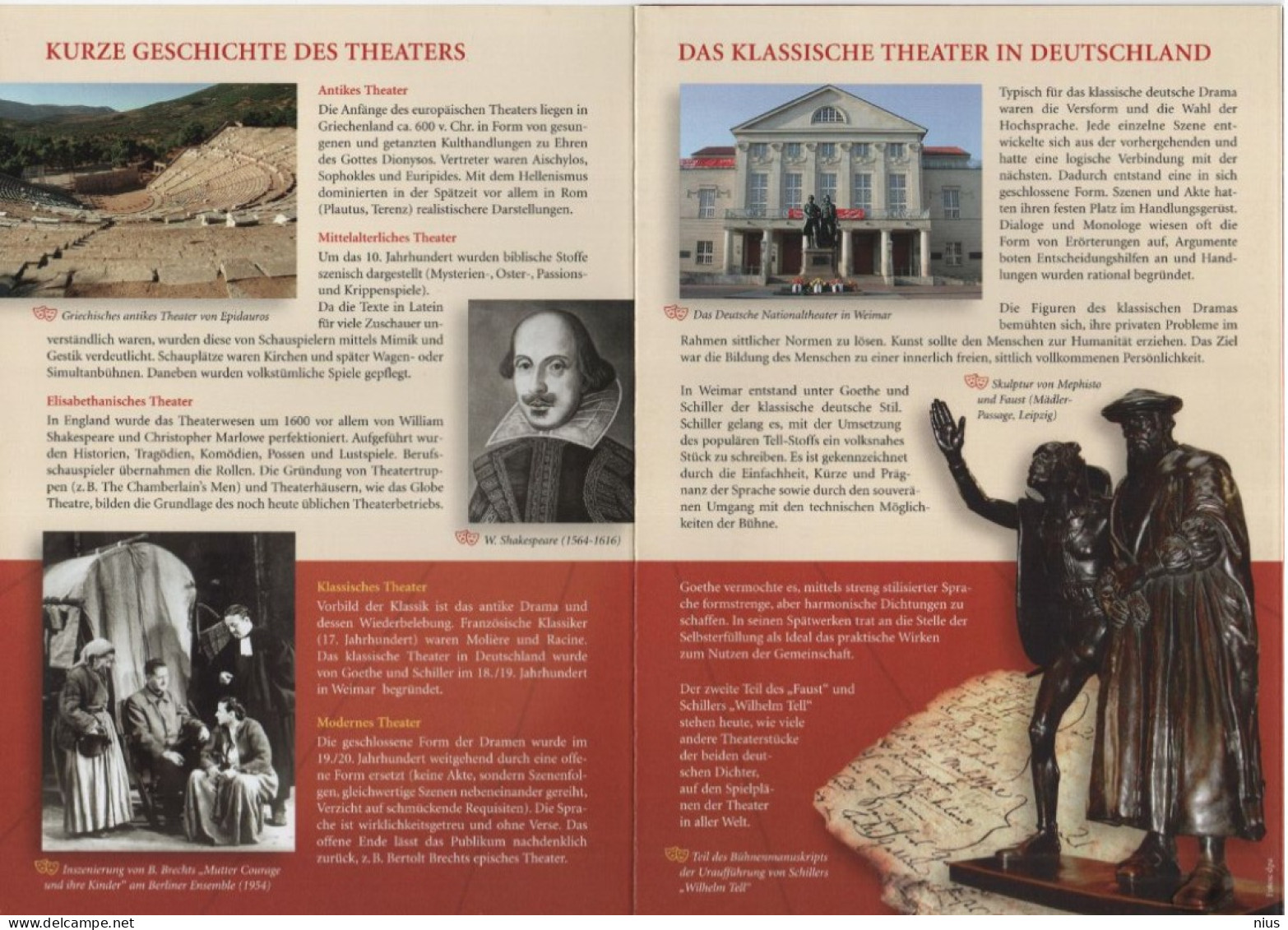 Germany Deutschland 2004 Klassisches Theater Classic Theatre Wilhelm Tell And Faust, Schiller & Goethe, Berlin - 2001-2010