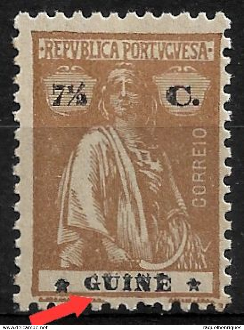 PORTUGUESE GUINEA 1921/22 CERES 7-1/2 - 12x11.5 - STARS I-I - MH (NP#72-P07-L7) - Guinea Portoghese