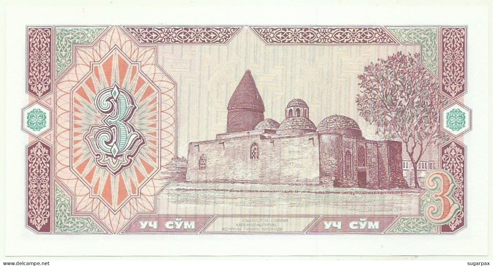 UZBEKISTAN - 3 SUM - 1994 - Pick 74 - Unc. - Serie QV - Usbekistan