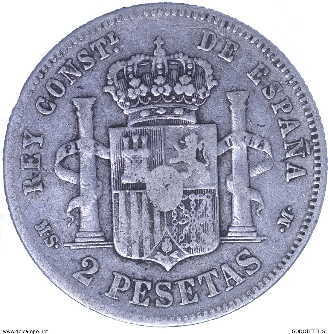 Espagne-2 Pesetas Alphonse XII 1882 Madrid - Otros & Sin Clasificación