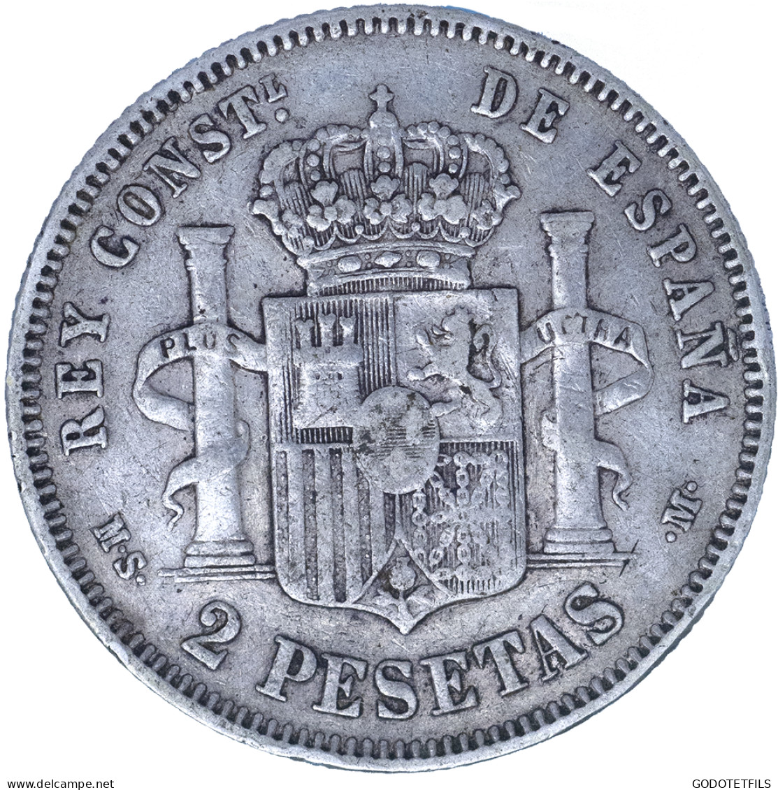 Espagne-2 Pesetas Alphonse XII 1882 Madrid - Otros & Sin Clasificación