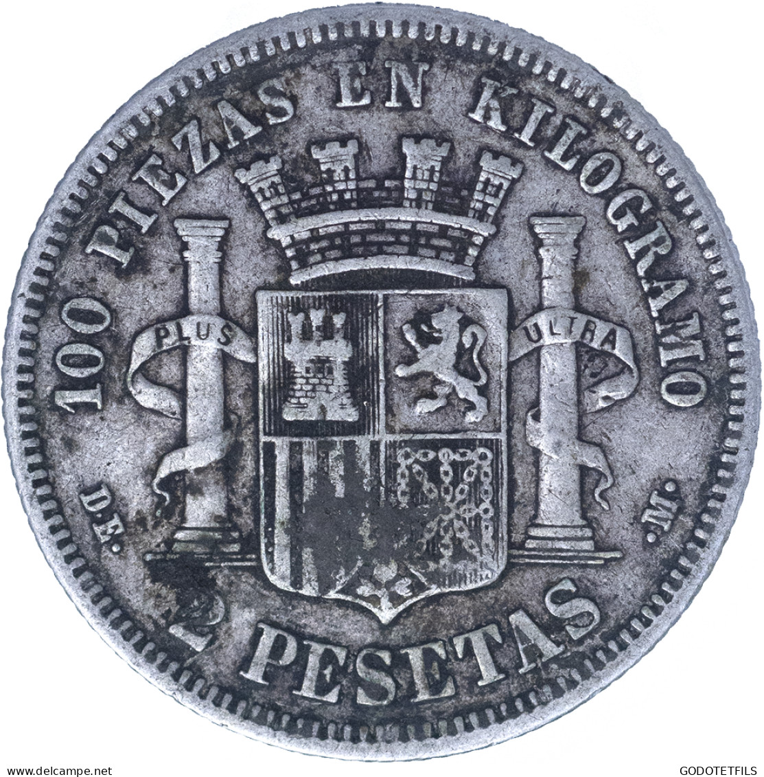 Espagne-2 Pesetas Gouvernement Provisoire 1870 Madrid - Otros & Sin Clasificación