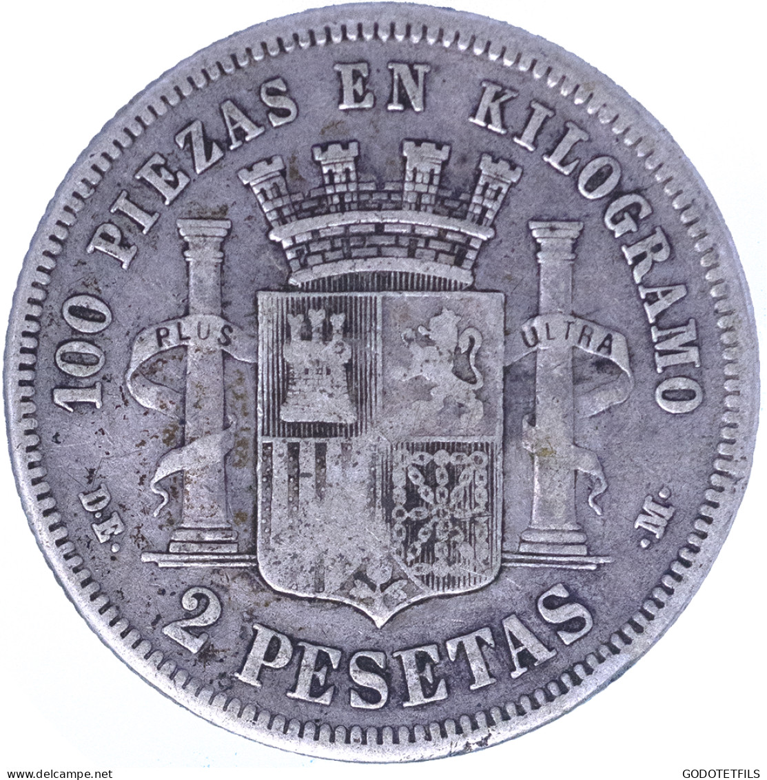 Espagne-2 Pesetas Gouvernement Provisoire 1870 Madrid - Otros & Sin Clasificación