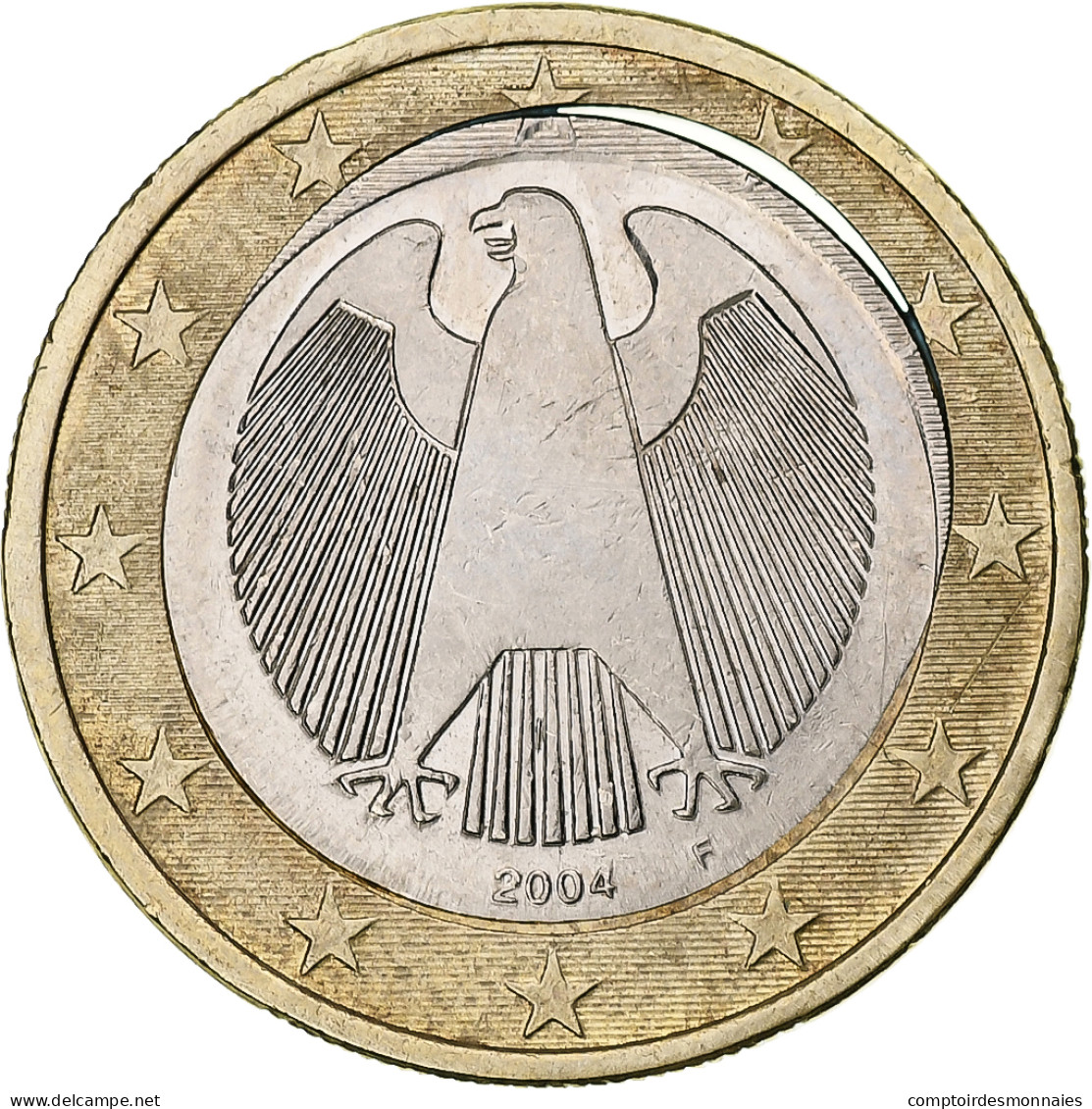 Allemagne, Euro, Error Double Punched Center Hole, 2004, Bimétallique, SUP - Variétés Et Curiosités