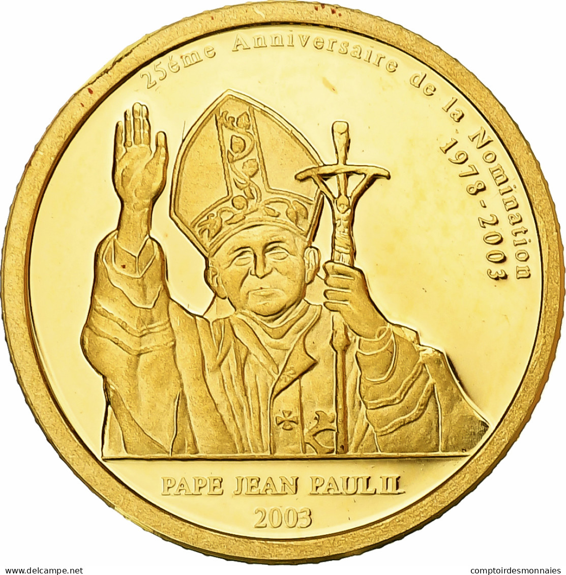 République Démocratique Du Congo, 20 Francs, Jean-Paul II, 2003, Proof / BE - Congo (República Democrática 1998)