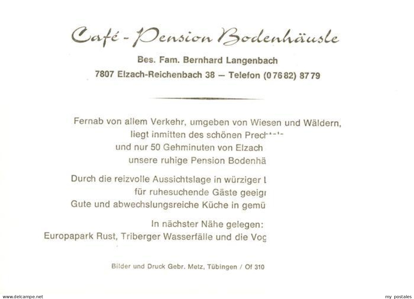 73919576 Reichenbach Elzach Cafe Pension Bodenhaeusle Gastraum - Elzach