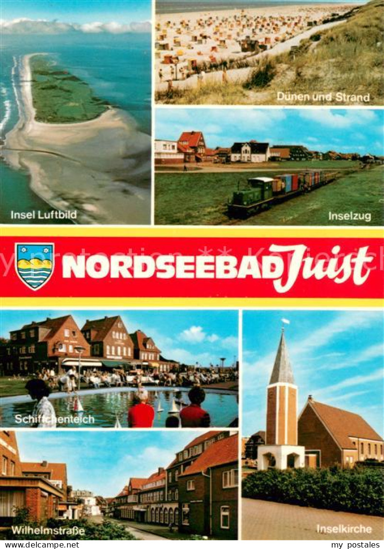 73716013 Juist Nordseebad Fliegeraufnahme Duenen Und Strand Inselzug Schiffchent - Juist