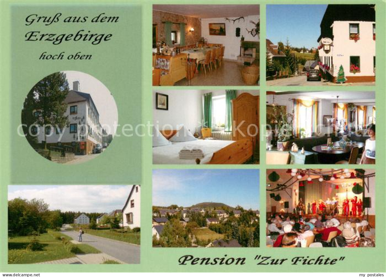 73715975 Baerenstein Annaberg-Buchholz Pension Zur Fichte Gastraeume Zimmer Pano - Baerenstein