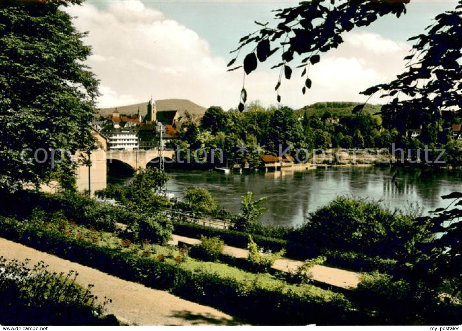 73715957 Rheinfelden Baden Stadtgarten Mit Blick Zum Schweizer Ufer Rheinfelden  - Rheinfelden