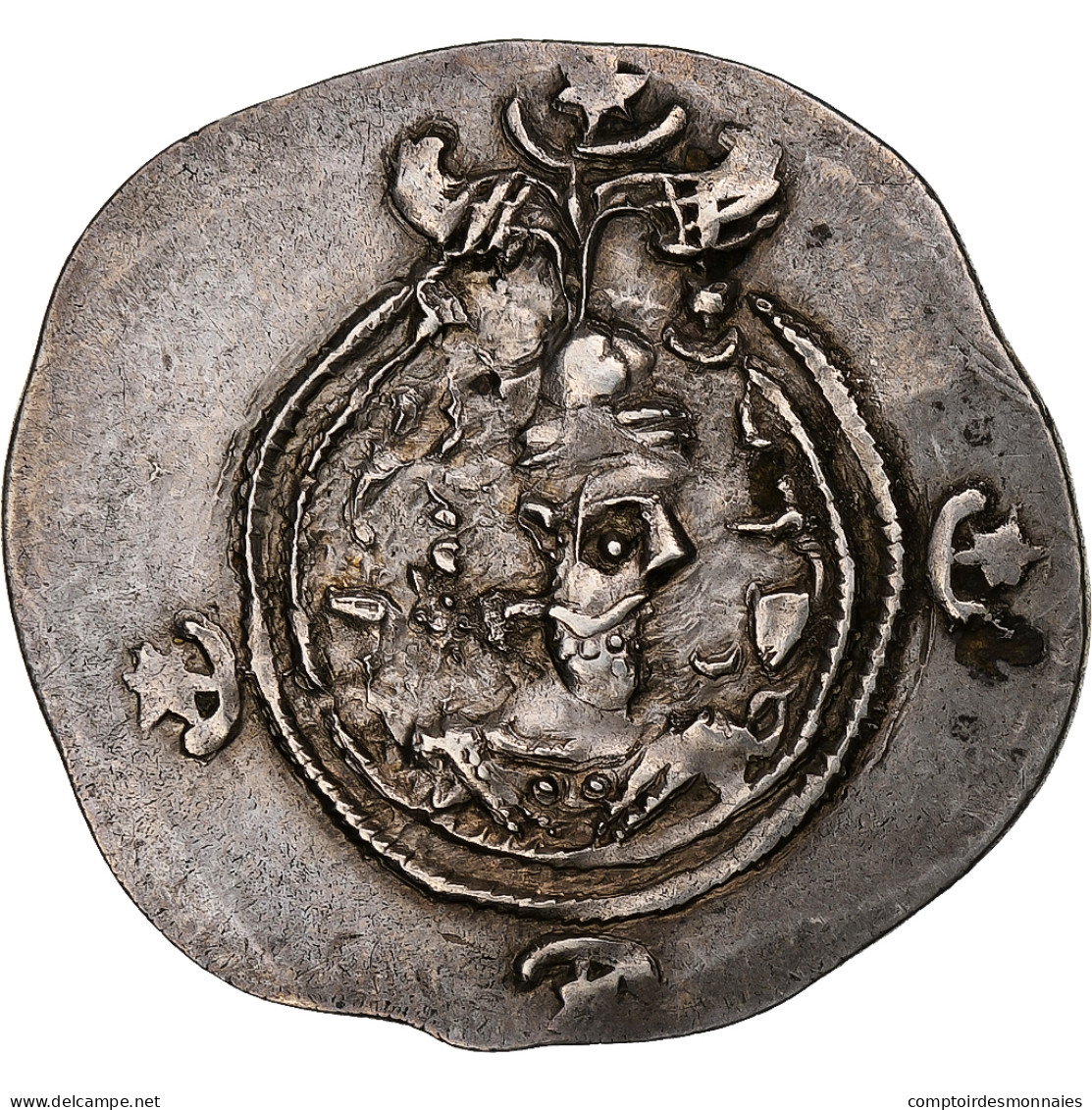 Royaume Sassanide, Chosroès II, Drachme, 590-628, Atelier Incertain, Argent - Orientales