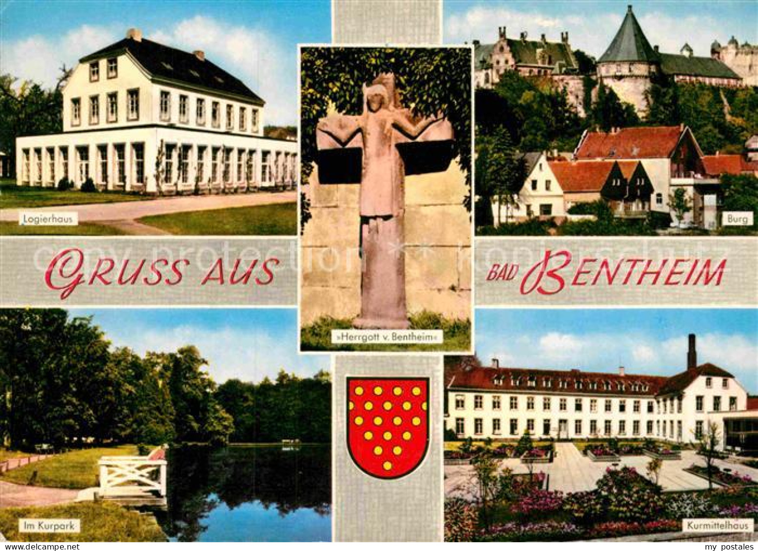 72863696 Bentheim Bad Logierhaus Kurpark See Burg Kurmittelhaus Statue Hergott V - Bad Bentheim