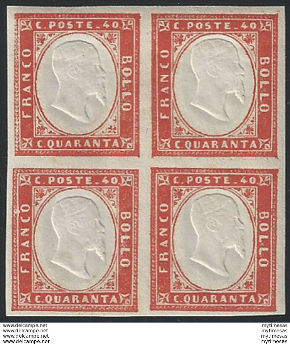 1861 Sardegna 40c. Rosso Vermiglio MNH Sassone N. 16Da - Sardinien