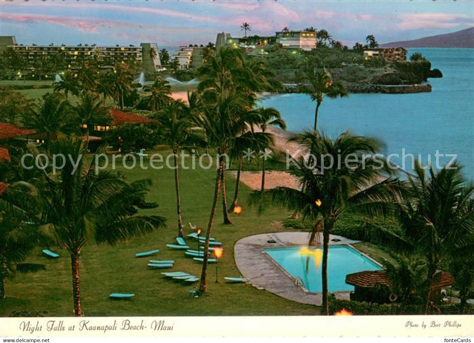 73716106 Maui_Hawaii Night Falls At Kaanapali Beach View From The Royal Lahaina - Autres & Non Classés