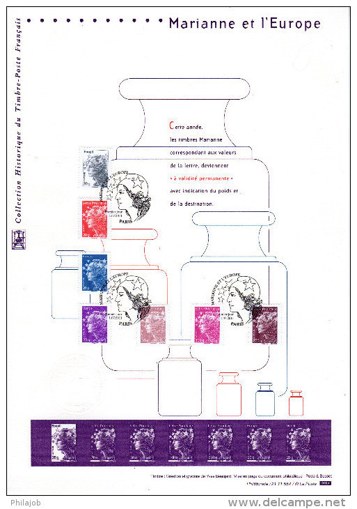 (Sous La Faciale) " MARIANNE (DE BEAUJARD) ET L'EUROPE " Sur Document Officiel 1°Jour. N° YT 4565 à 71 Parf état  ! DPO - 2008-2013 Marianna Di Beaujard