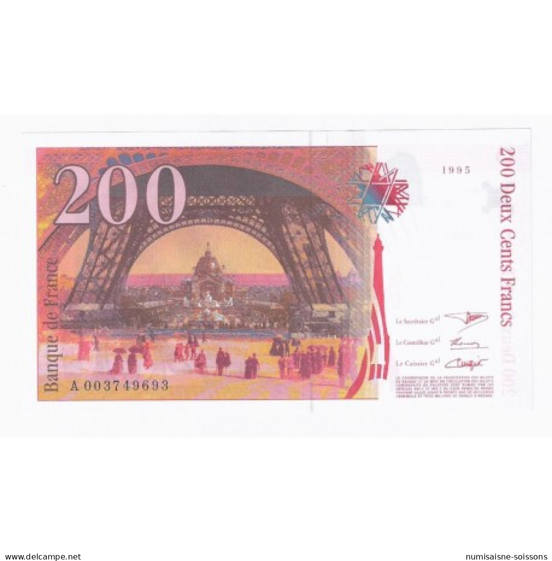 FAY 75/01 A - 200 FRANCS EIFFEL - 1995 - NEUF - PICK 159 - 200 F 1995-1999 ''Eiffel''