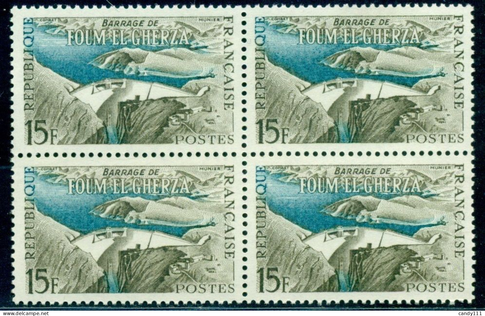 1959 Water Supply,Dam "Foum El Gherza",Algeria,France,1247,MNH - Agua