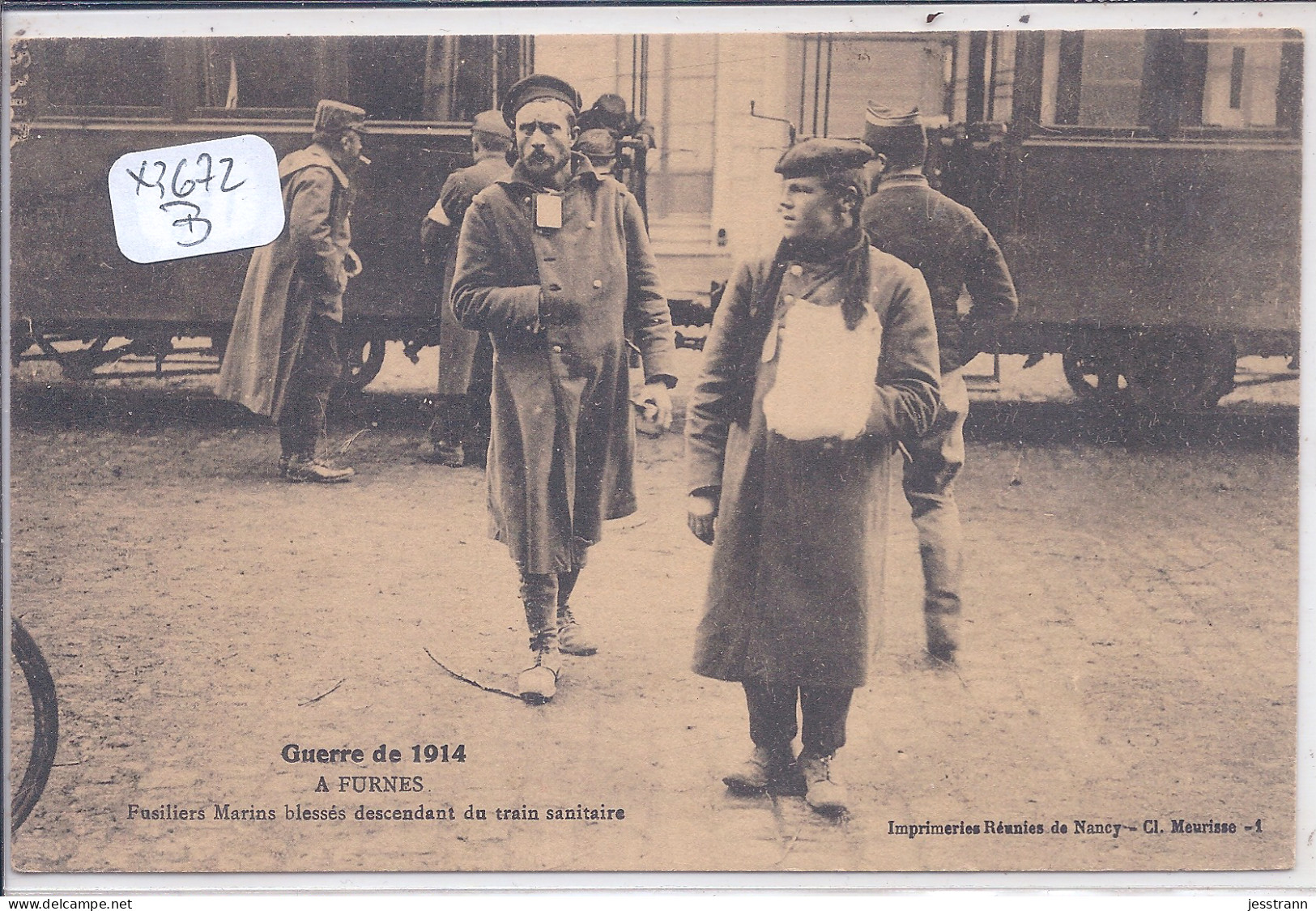 VEURNE- FURNES- GUERRE DE 1914- FUSILIERS MARINS BLESSES DESCENDANT DU TRAIN SANITAIRE - Veurne