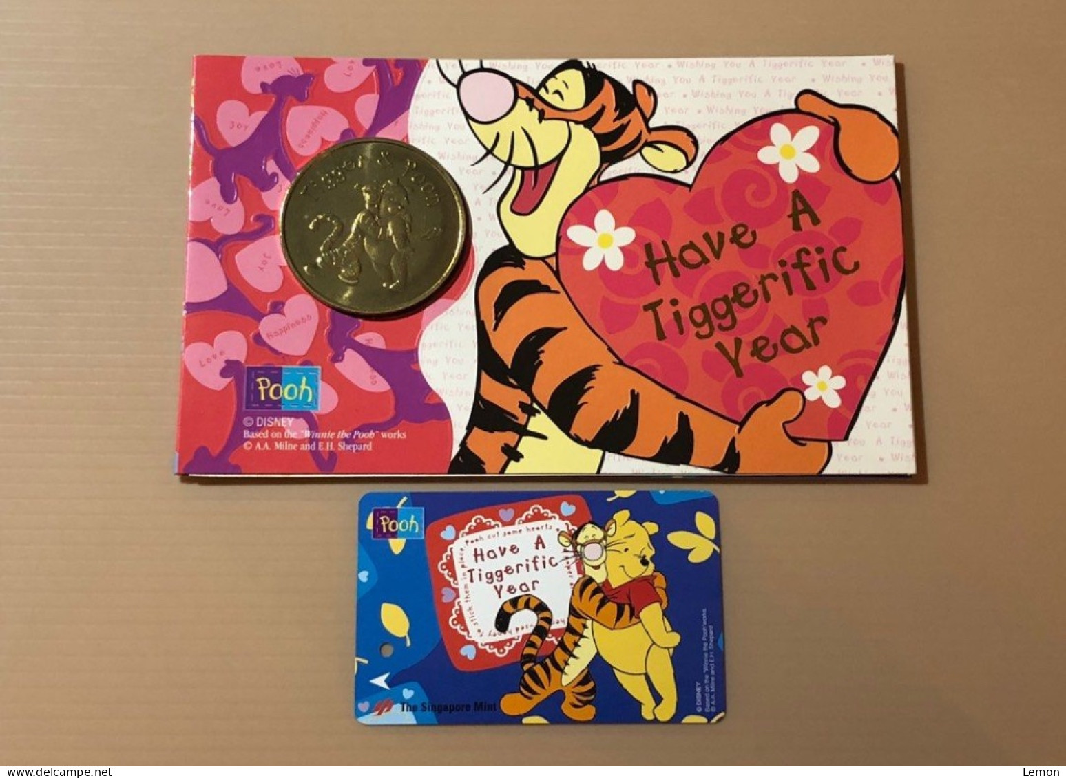 Mint Singapore TransitLink Metro Train Subway Ticket Card, Winnie The Pooh & Tigger, Set Of 1 Mint Card In Folder - Singapore