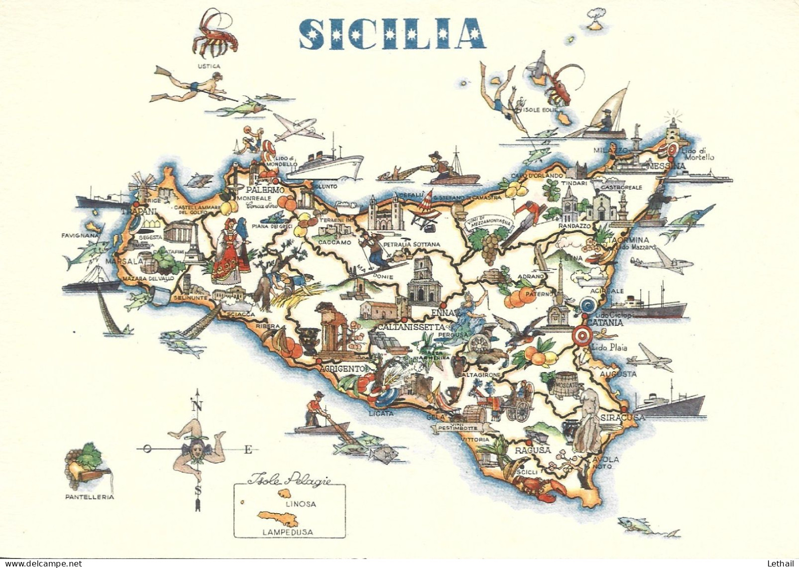 Ref ( 18166 )   Sicilia - Carte Geografiche