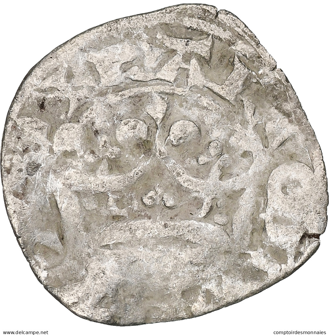 France, Charles IV, Double Parisis, 1323-1328, Billon, TB, Duplessy:244b - 1322-1328 Charles IV The Fair