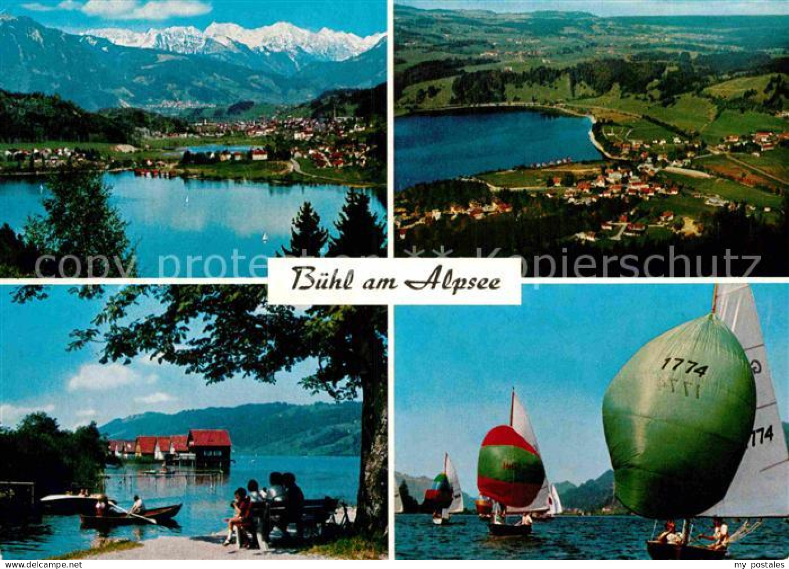 72859259 Buehl Alpsee Panorama Bootshaeuser Segelregatta Immenstadt I.Allgaeu - Immenstadt