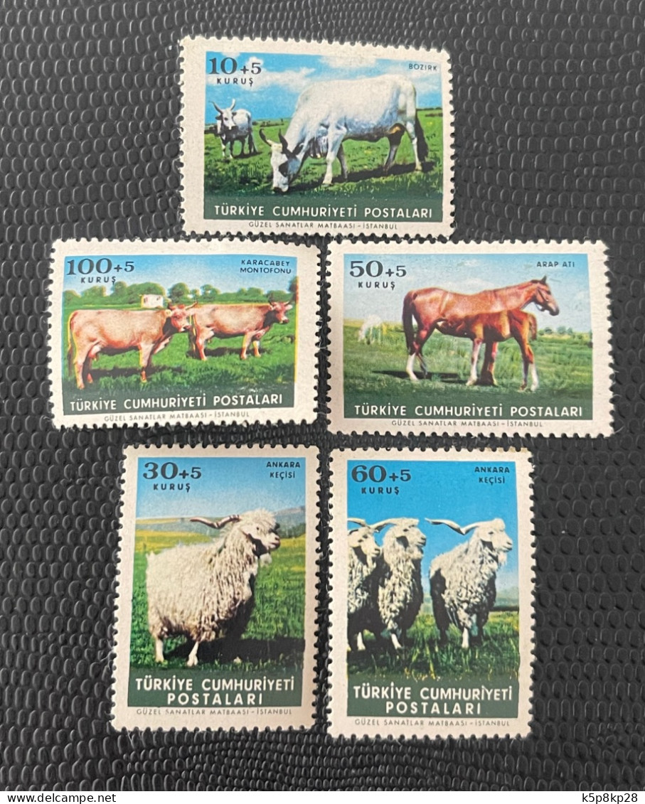 1964 Turkey, Farm Animal Stamps, Full Set, MLH, VF - Unused Stamps