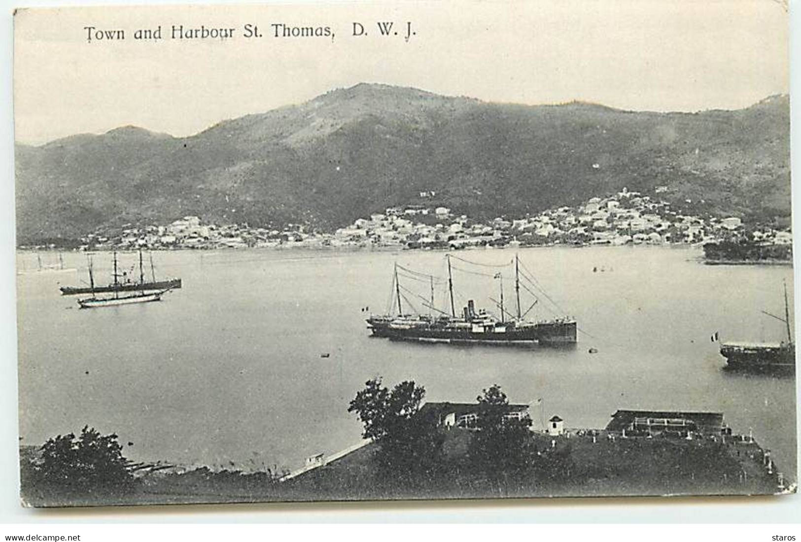 Antilles - VIRGIN ISLANDS - SAINT-THOMAS - Town And Harbour - Jungferninseln, Amerik.