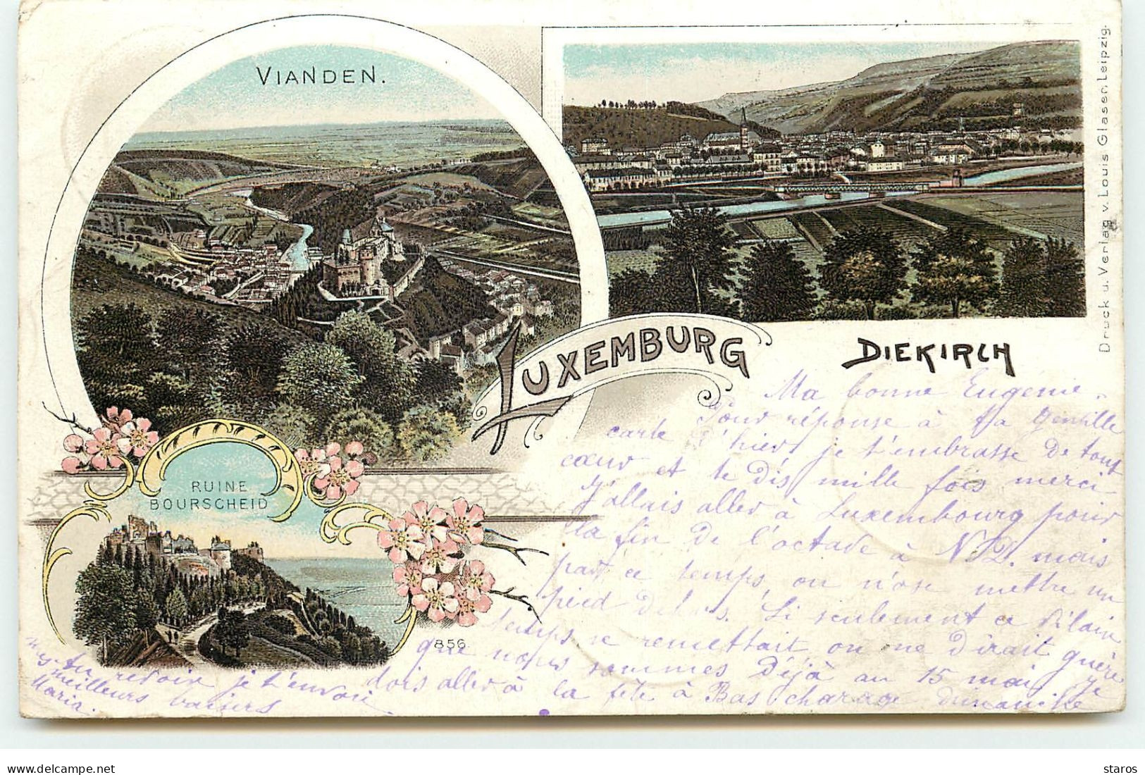 Luxembourg - DIEKIRCH - Vianden (multi-vues) - Gruss 1898 - Diekirch