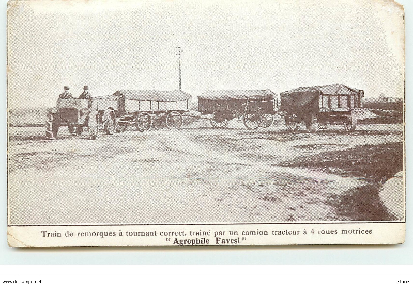 Agriculture - Trains De Remorques à Tournant Correct, Trainé Par Un Camion Tracteur - Agrophile Pavesi - Tracteurs