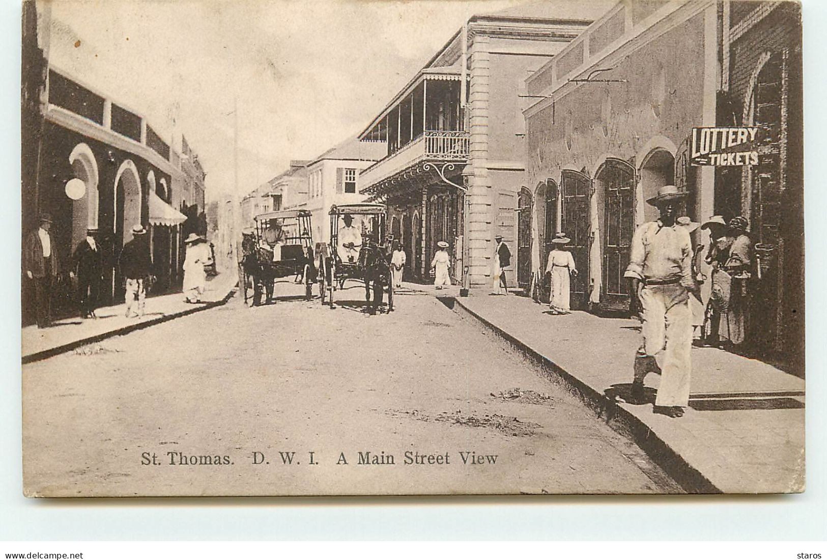 Iles Vierges - SAINT-THOMAS - D.W.I. - A Main Street View - Lottery Tickets - Jungferninseln, Amerik.