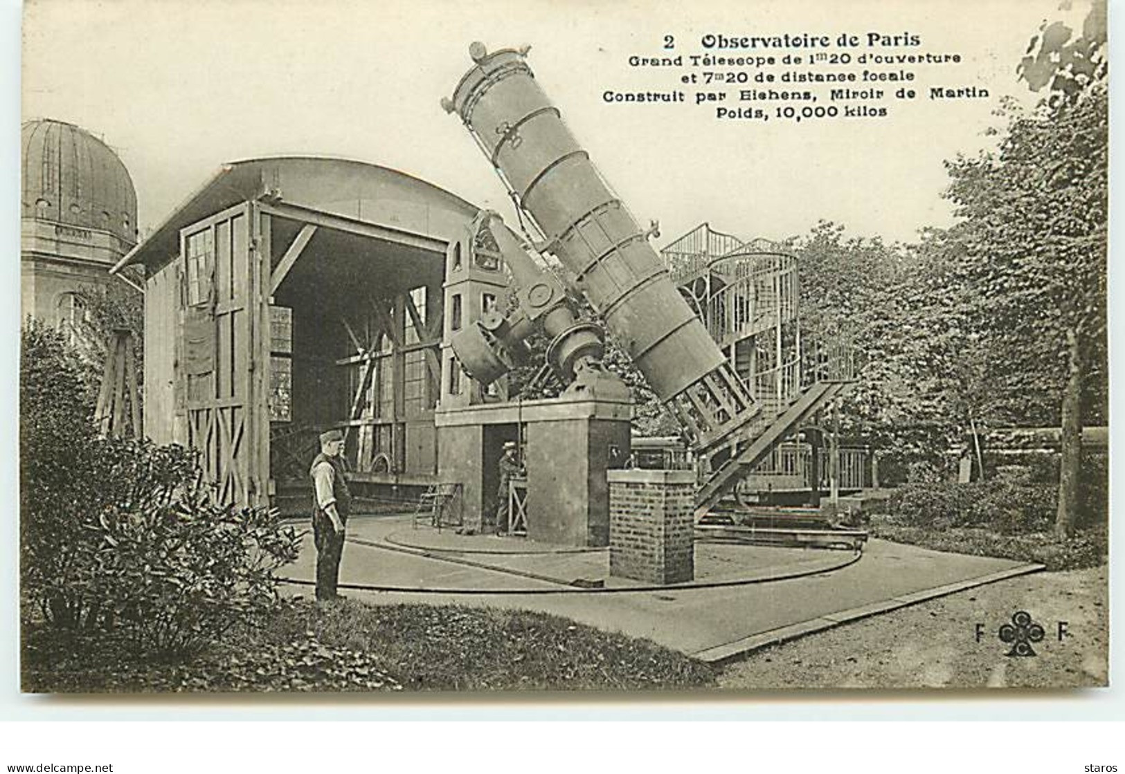 Observatoire De Paris N°2 - Fleury - Grand Téléscope De 1m20 D'ouverture Et 7m20 De Distance Focale - Astronomia