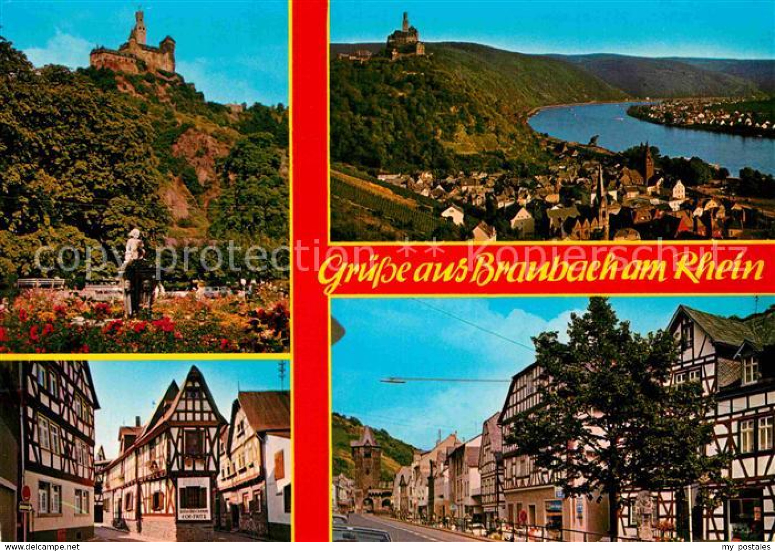 72858999 Braubach Rhein Panorama Mit Marksburg Altstadt Fachwerkhaeuser Braubach - Braubach