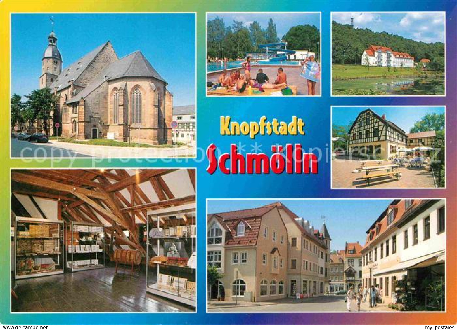 72858367 Schmoelln Thueringen Stadtkirche Sankt Nicolai Freibad Stadtpark Knopfm - Schmölln