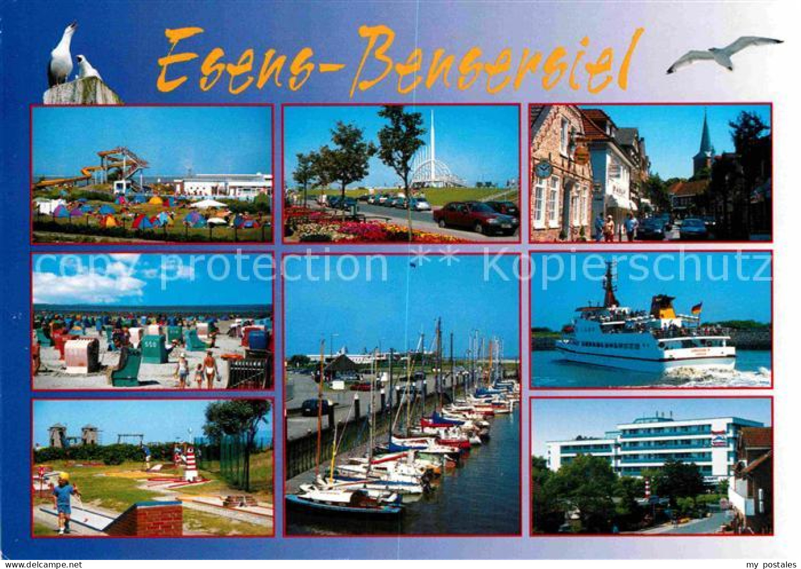 72857226 Bensersiel Hafen Faehre Moewe Strand Esens - Esens