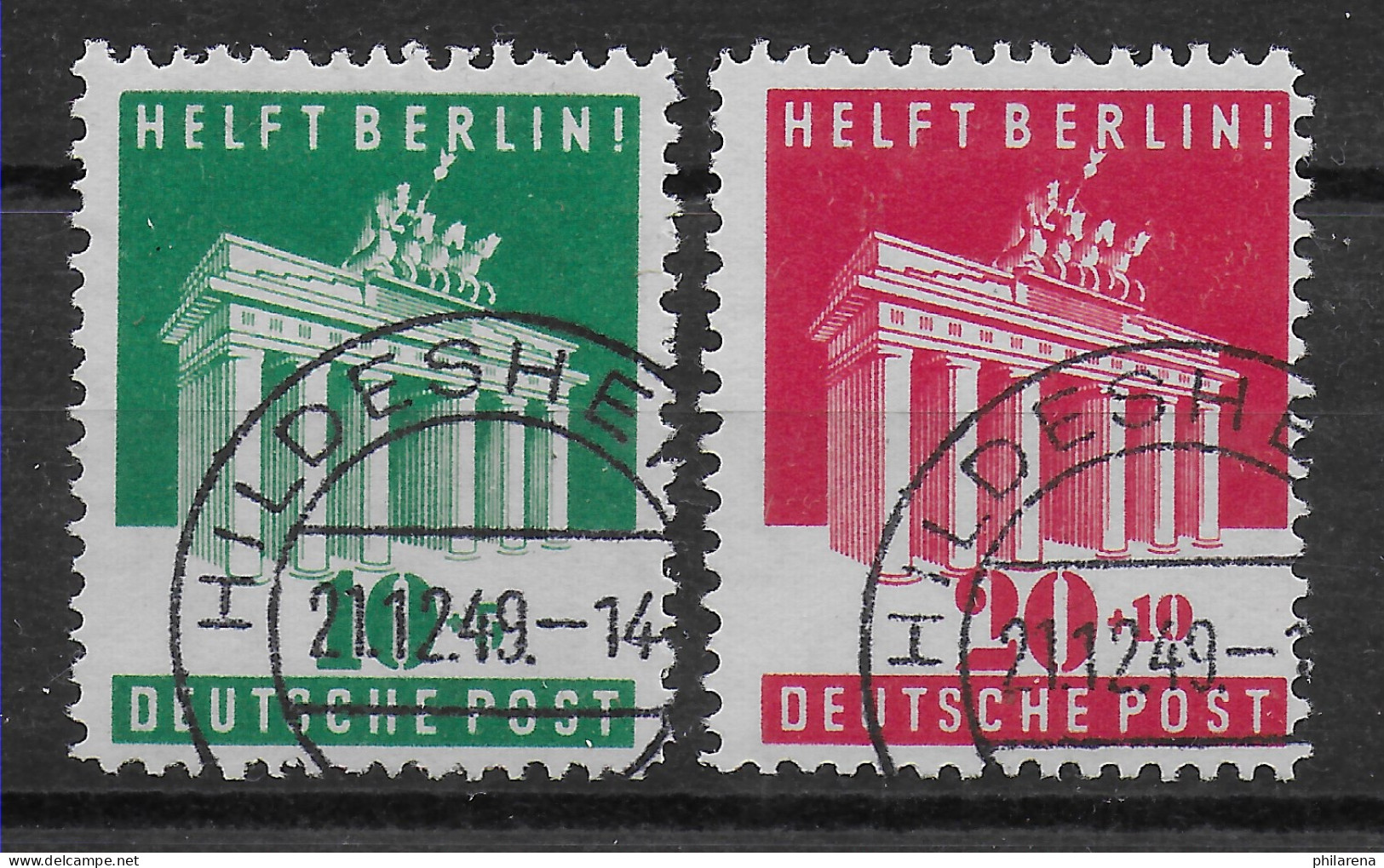 MiNr. 101-102, Luxus Gestempelt Hildesheim, Voller Originalgummi, 1949 - Oblitérés