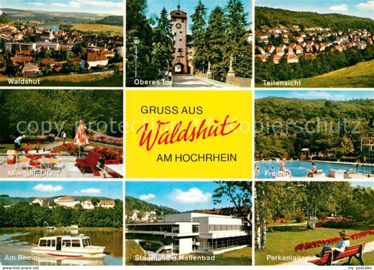 72856454 Waldshut-Tiengen Waldshut Oberes Tor Teilansicht Minigolf Freibad Rhein - Waldshut-Tiengen