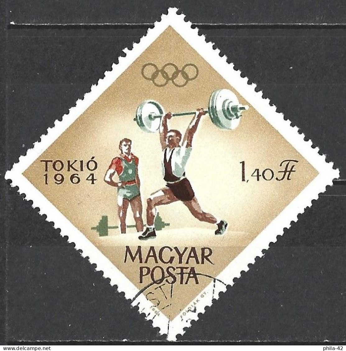 Hungary 1964 - Mi 2036 - YT 1654 ( Mexico Olympic Games : Weightlifting ) - Weightlifting