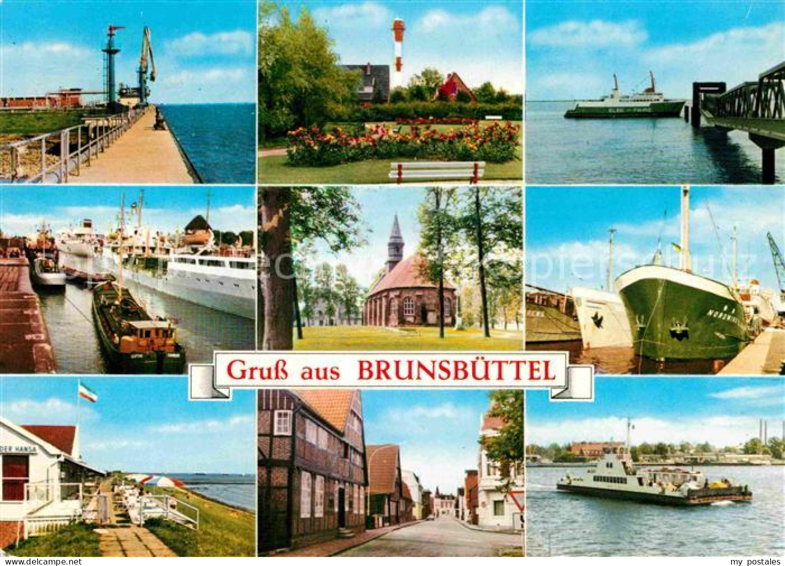 72855558 Brunsbuettel Hafen Kirche Ortspartie Bruecke Brunsbuettel - Brunsbüttel
