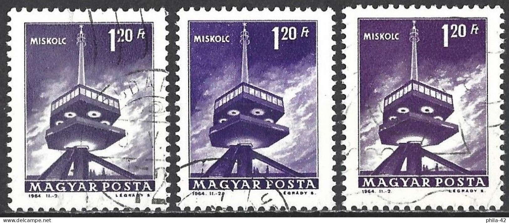 Hungary 1964 - Mi 2010 - YT 1565 ( Television Tower, Miskolc ) Three Shades Of Color - Variedades Y Curiosidades