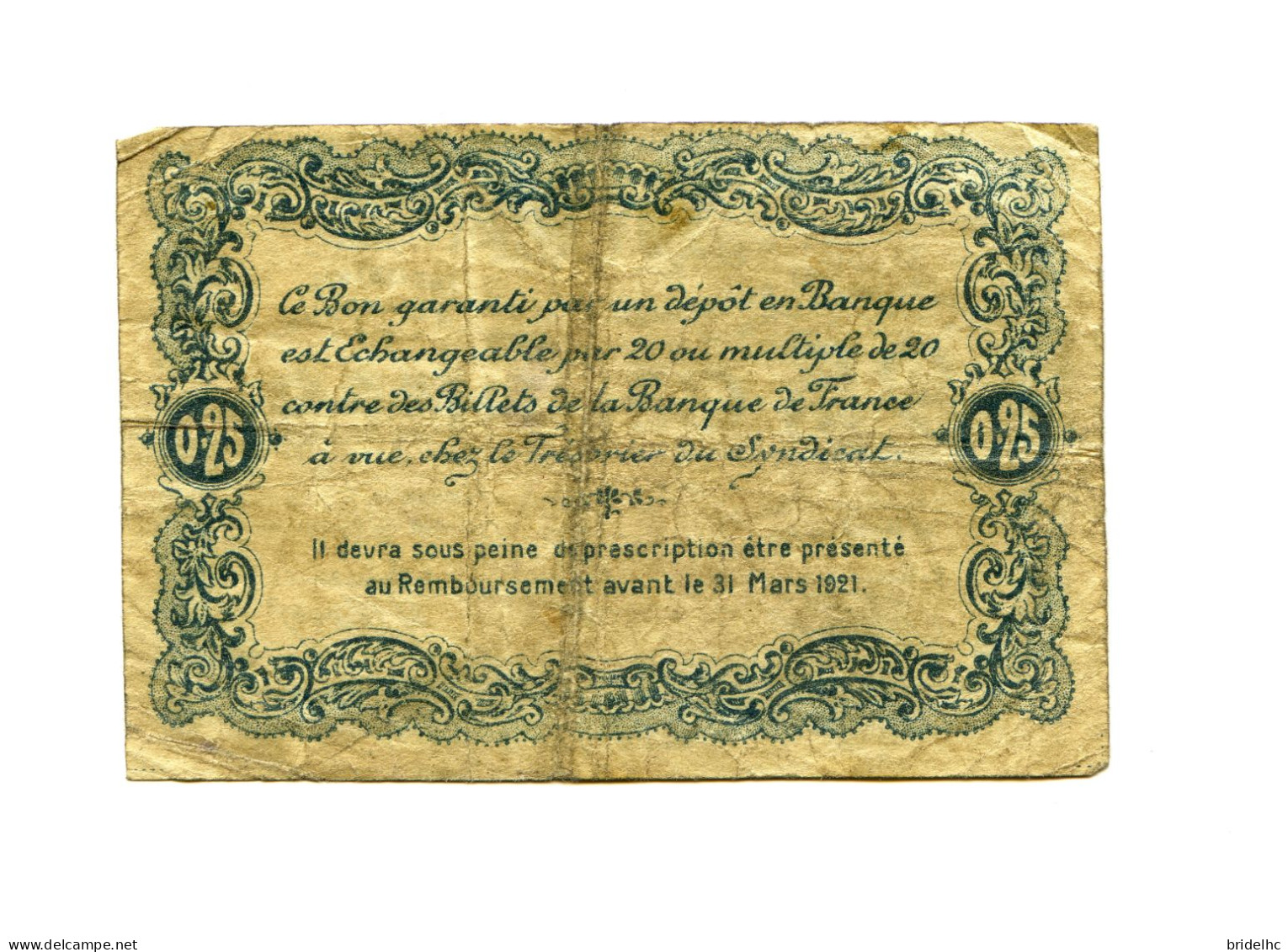 25 Centimes Syndicat De Commerce De Rochefort-sur-Mer - Chambre De Commerce