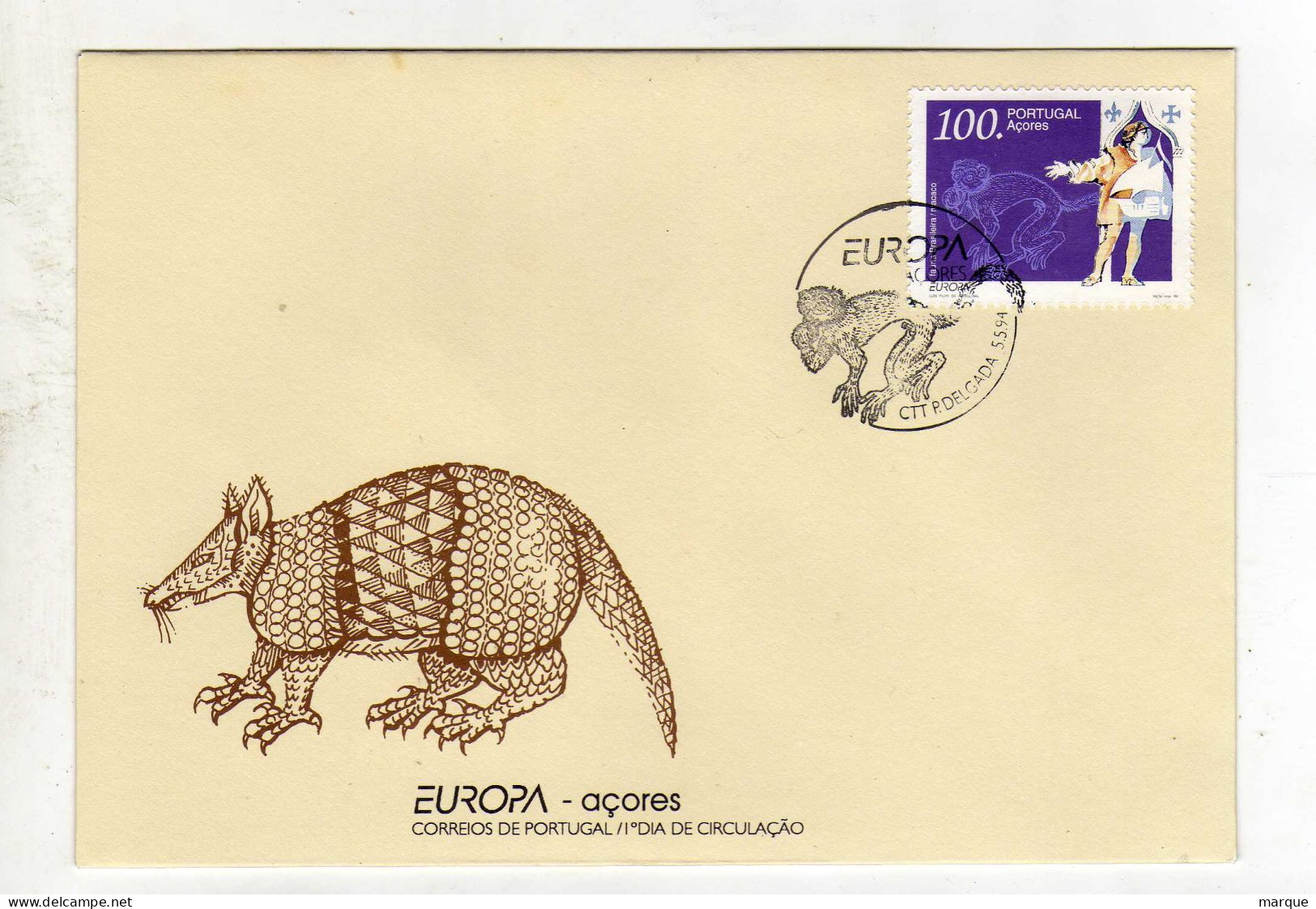 Enveloppe 1er Jour PORTUGAL Oblitération CTT P. DELGADA 05/05/1994 - FDC