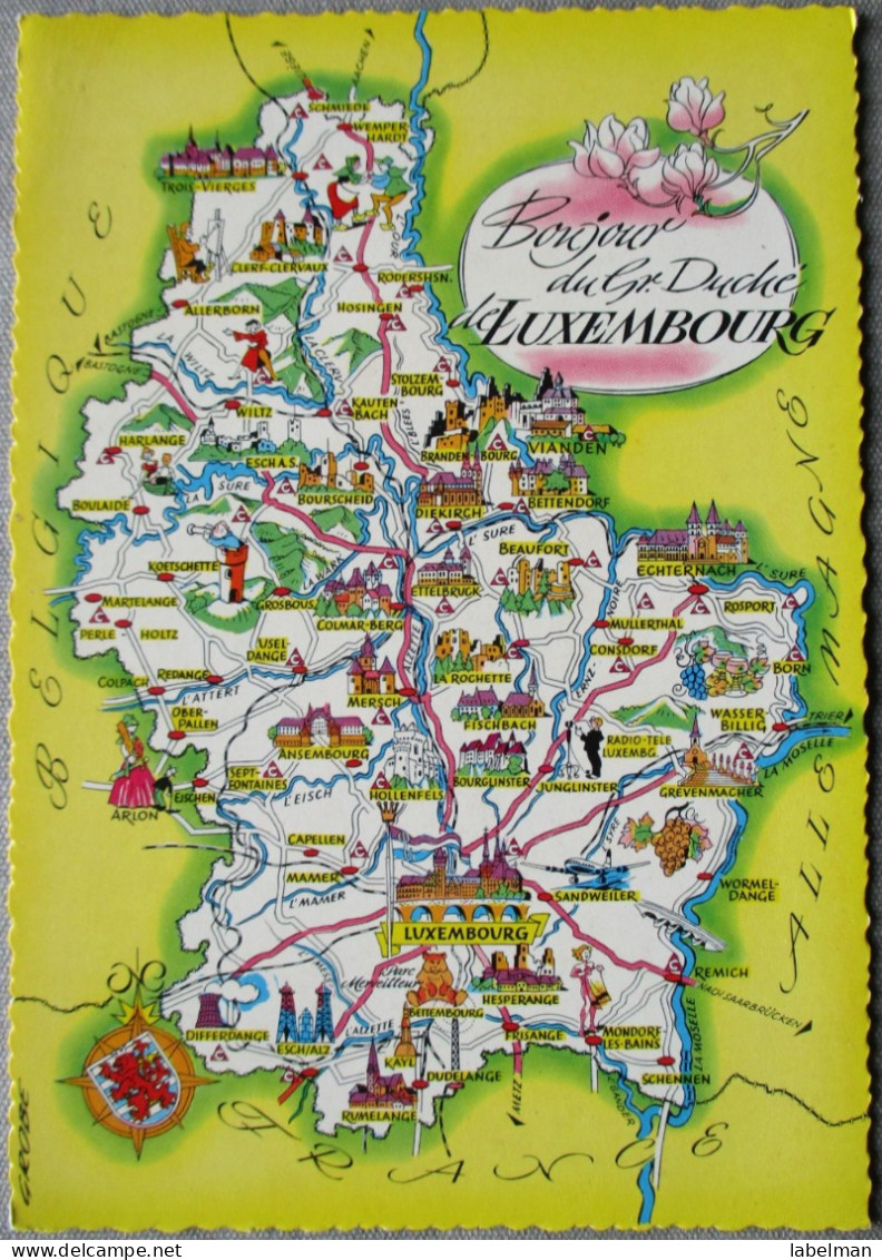 GRAND DUCHE DE LUXEMBOURG PICTORICAL MAP POSTCARD PICTURE CARTOLINA PHOTO POST CARD CPM CPA PC STAMP - Burscheid